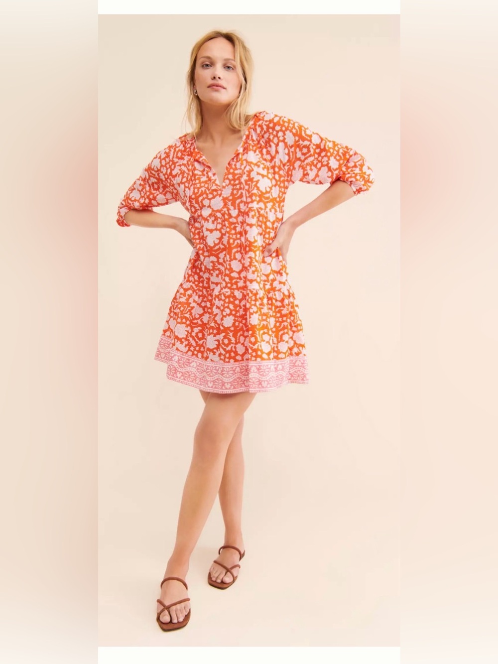 SZ Blockprints x Anthropologie Priya Cotton Mini Dress large $168